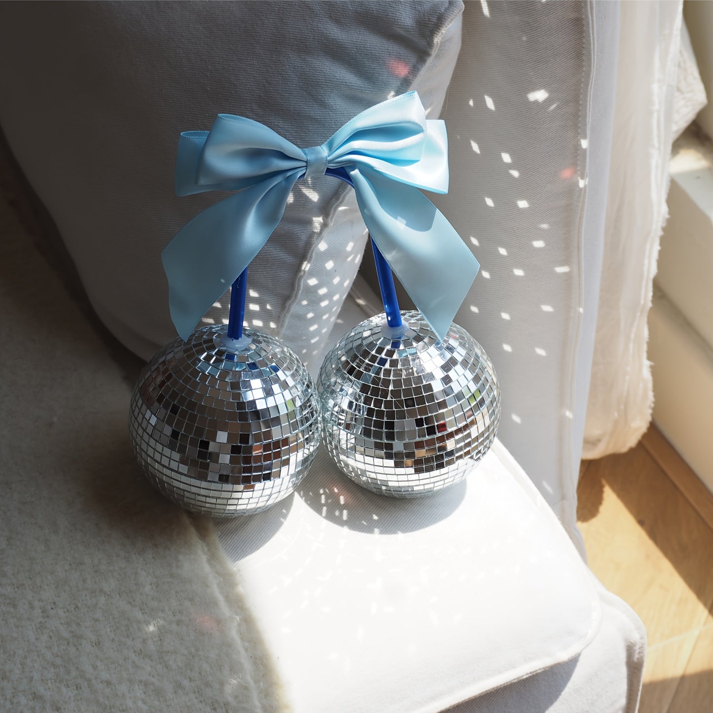 Bow Cherry Disco Ball Decor