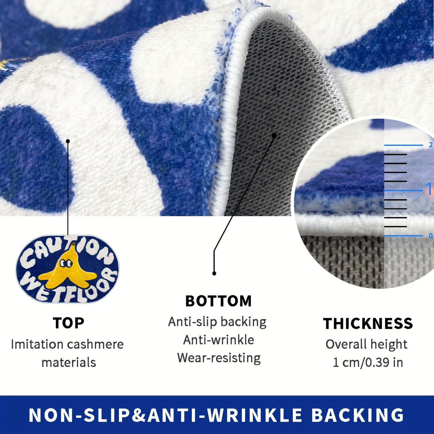 Modern Caution Bath Rug