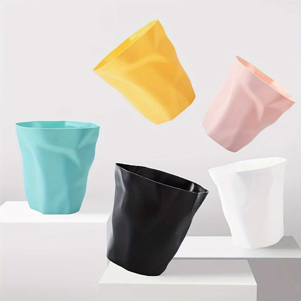 Modern Minimalist Wavy Trash Can