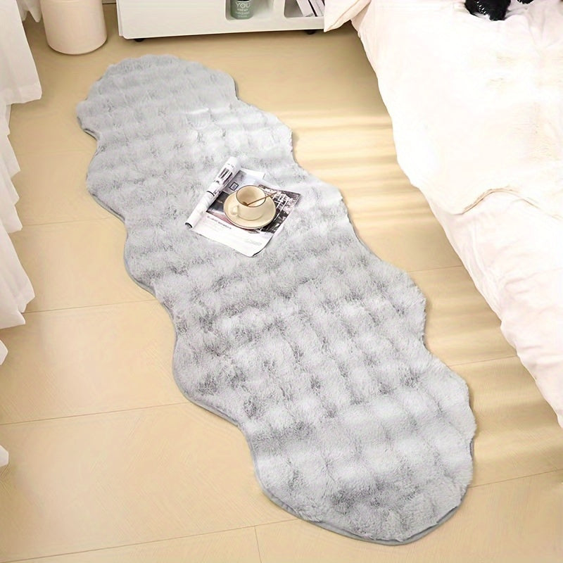 Wave Pattern Soft Faux Fur Rug