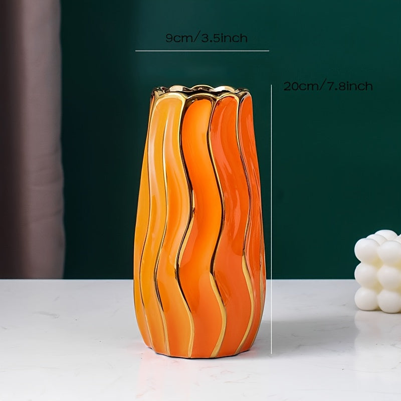 Elegant Modern Vase With Gold Accent