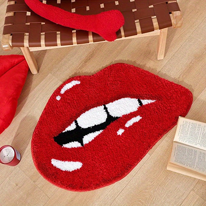 Plush Lips Bathroom Rug