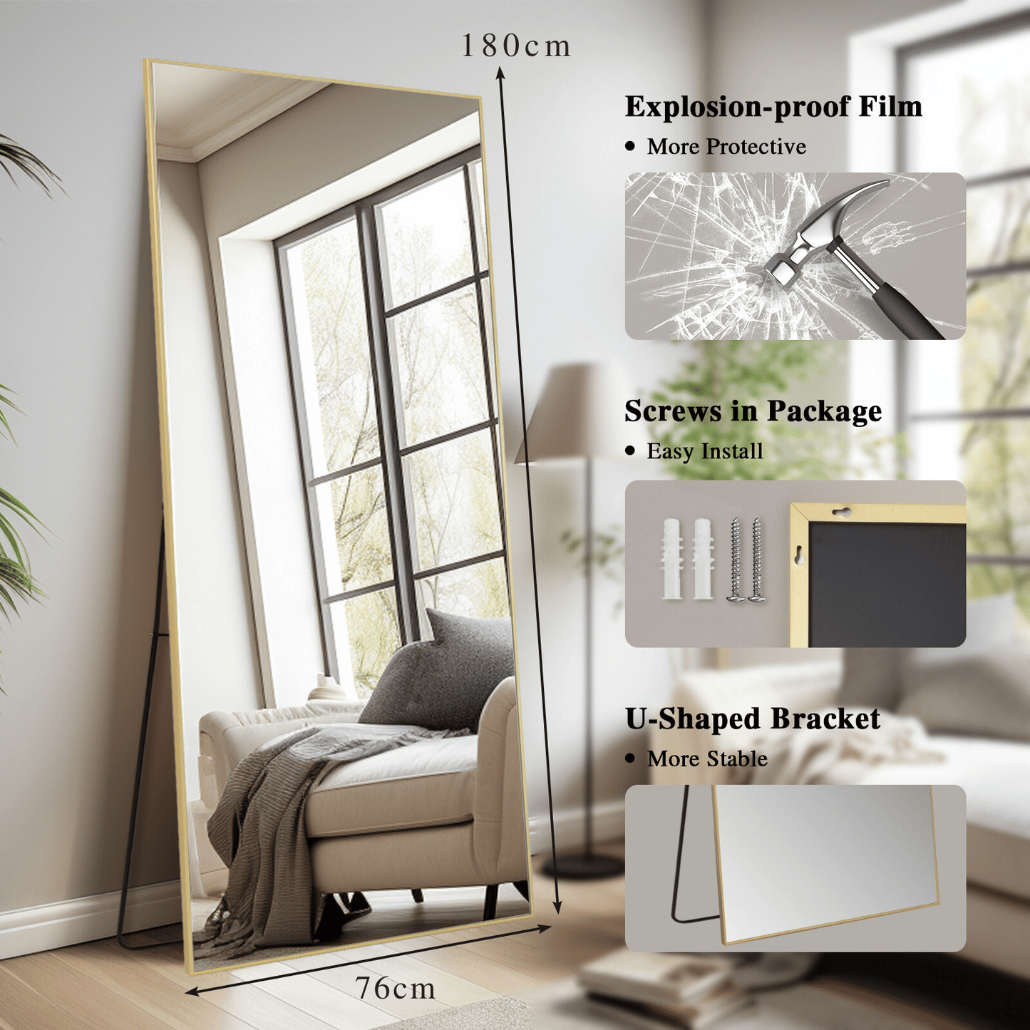 Modern Full Length Mirror with Stand