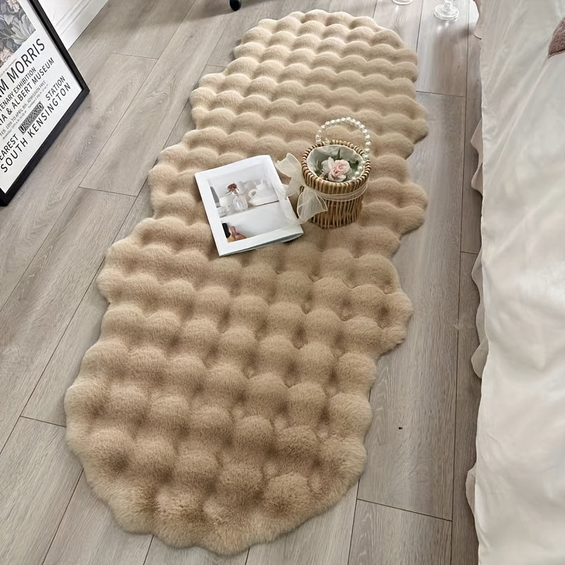 Wave Pattern Soft Faux Fur Rug