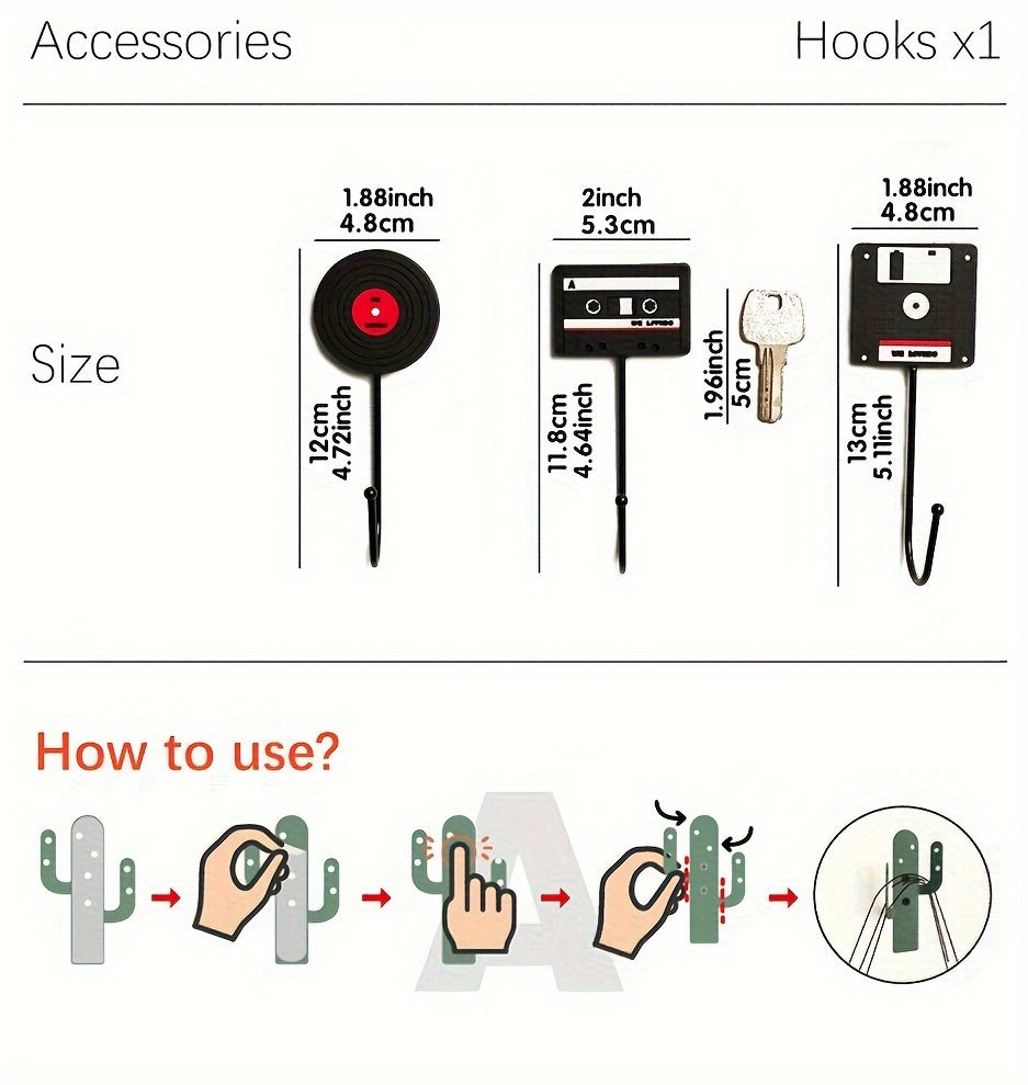 Modern Vinyl Wall Hook Set