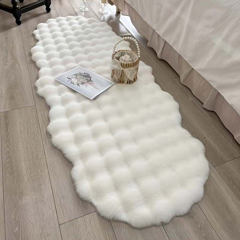 Wave Pattern Soft Faux Fur Rug