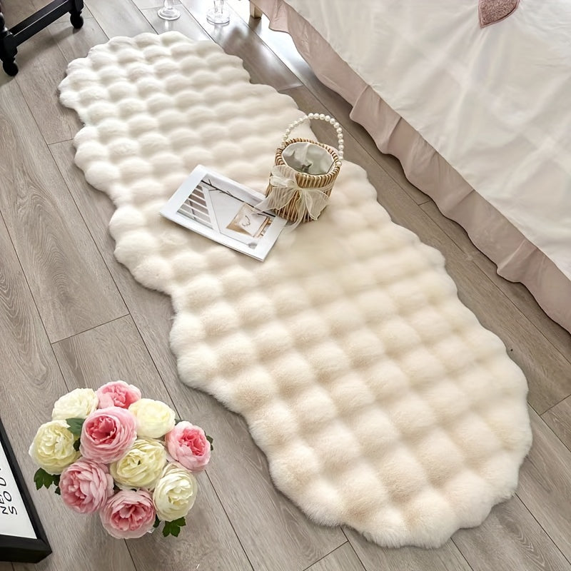 Wave Pattern Soft Faux Fur Rug