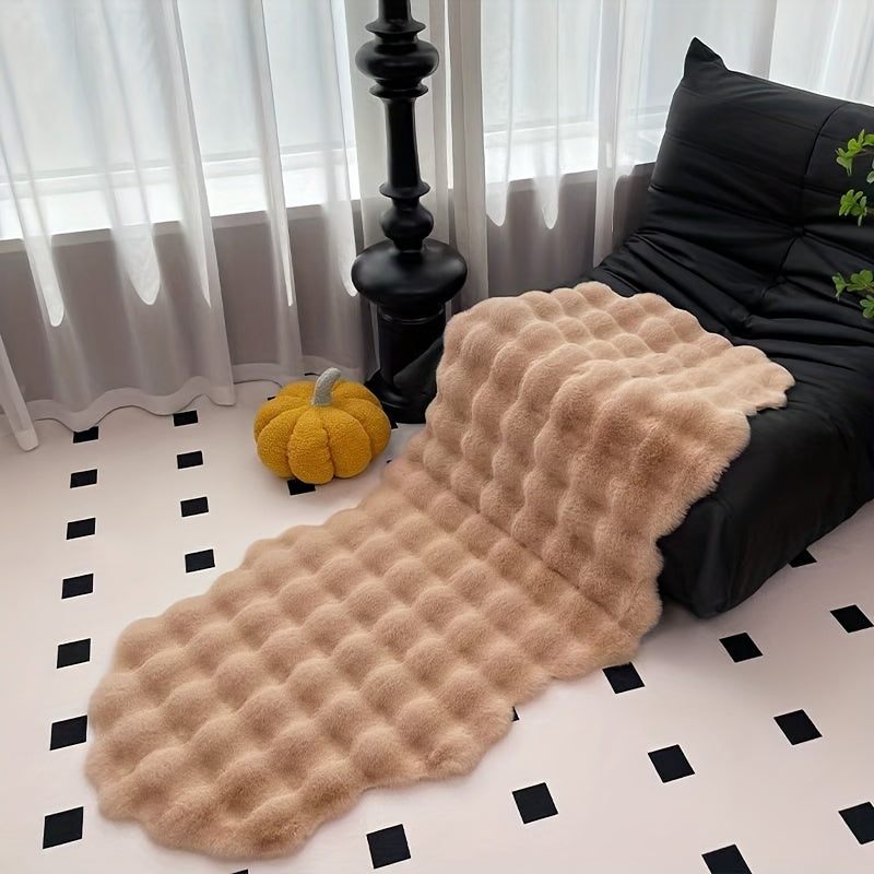 Wave Pattern Soft Faux Fur Rug