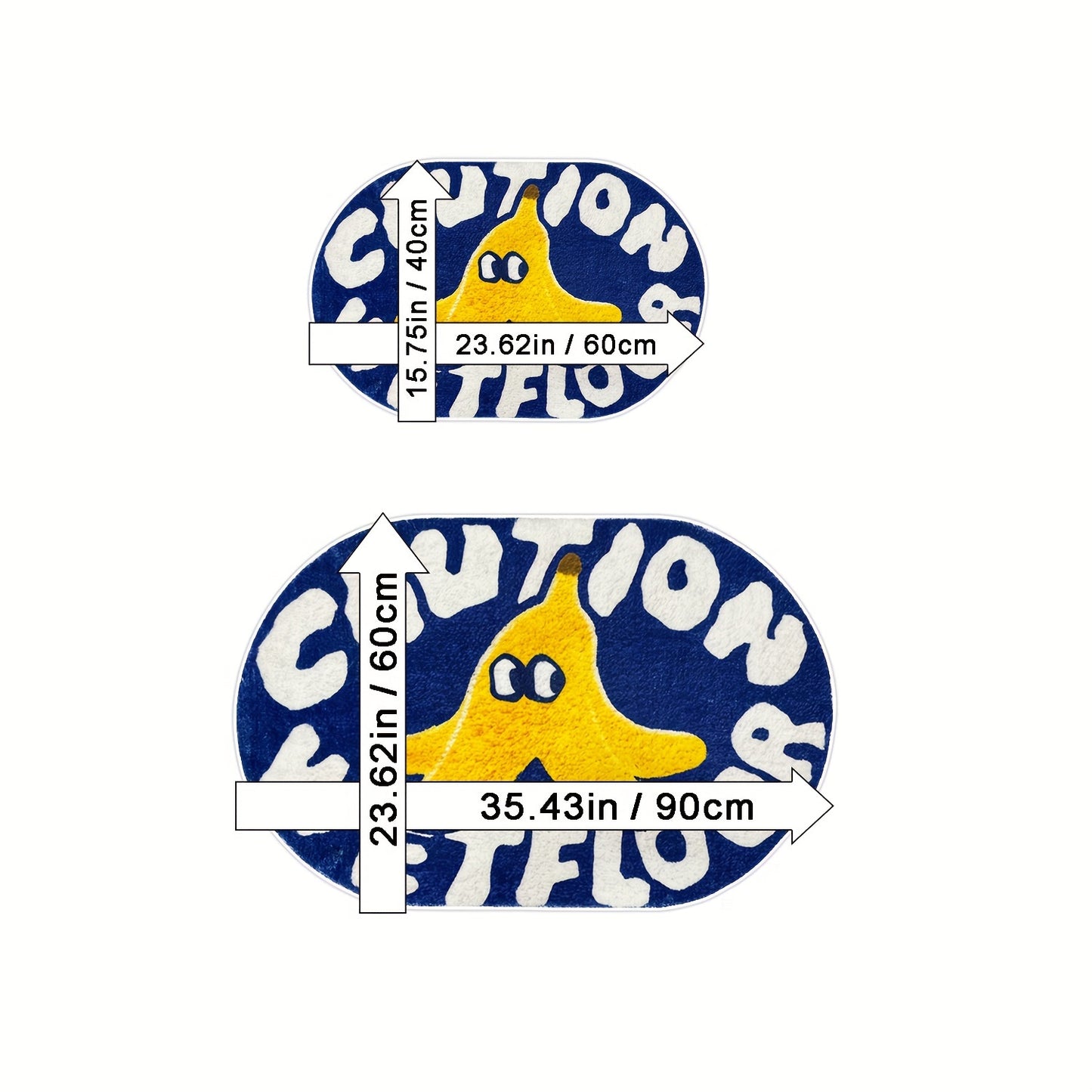 Modern Caution Bath Rug