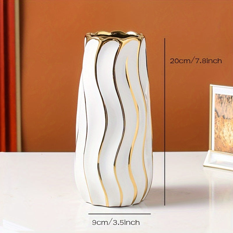 Elegant Modern Vase With Gold Accent