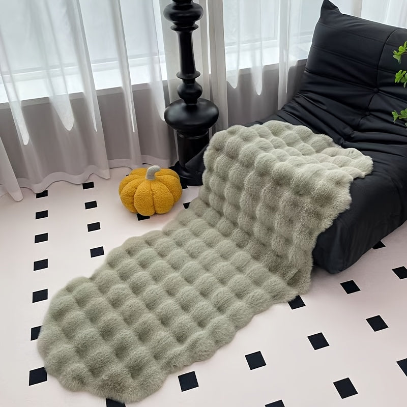 Wave Pattern Soft Faux Fur Rug