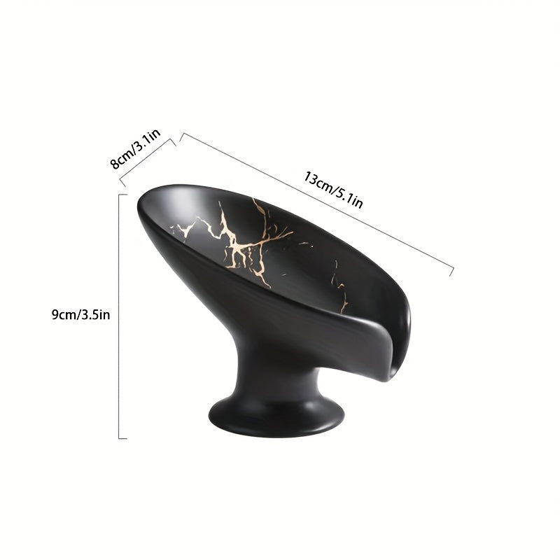 Elegant Marble-Patterned Soap Dish