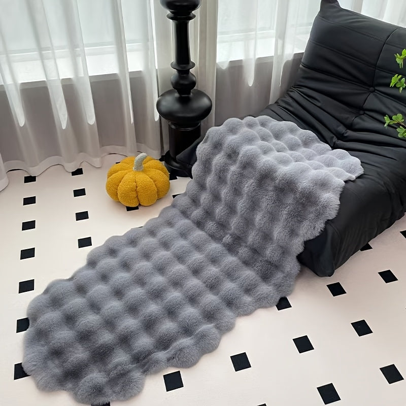 Wave Pattern Soft Faux Fur Rug