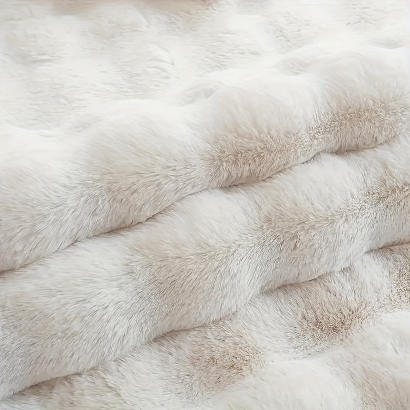 Wave Pattern Soft Faux Fur Rug