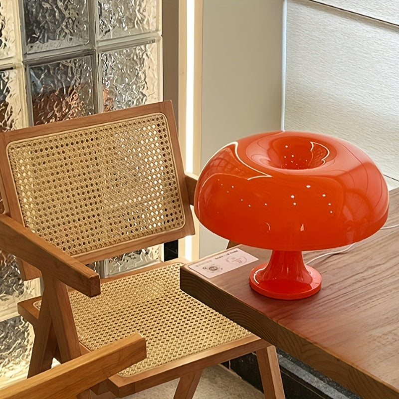 Modern Bright Orange Mushroom Table Lamp