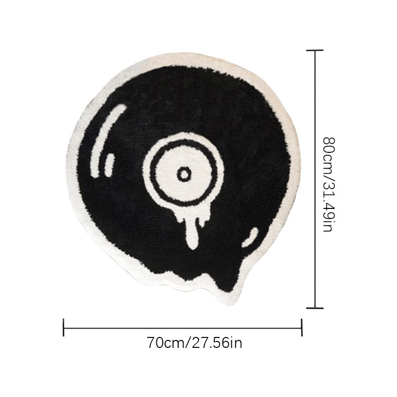 Plush Vinyl Record Design Area Rug