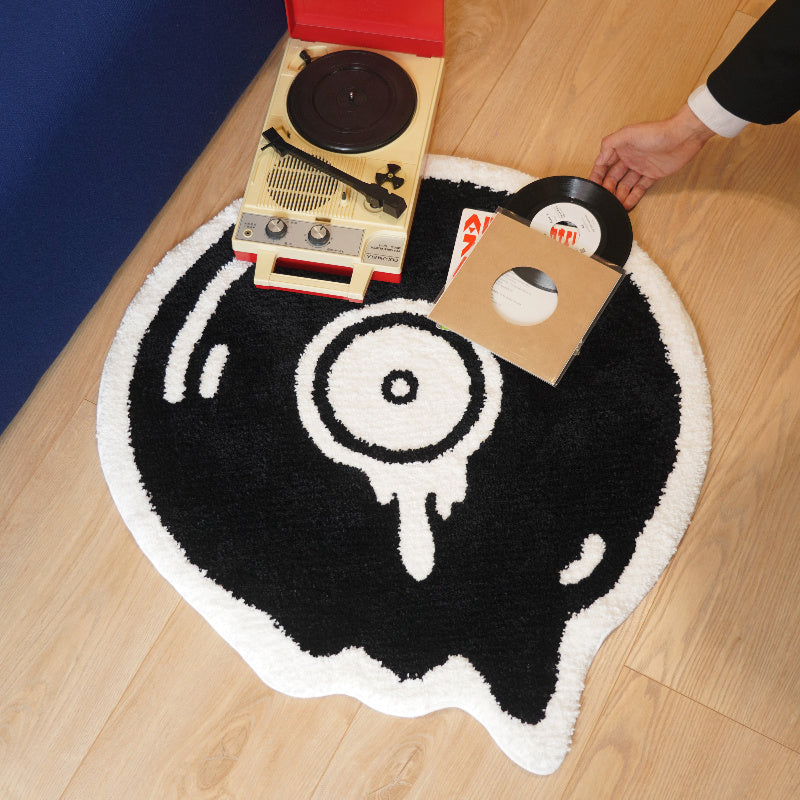 Plush Vinyl Record Design Area Rug
