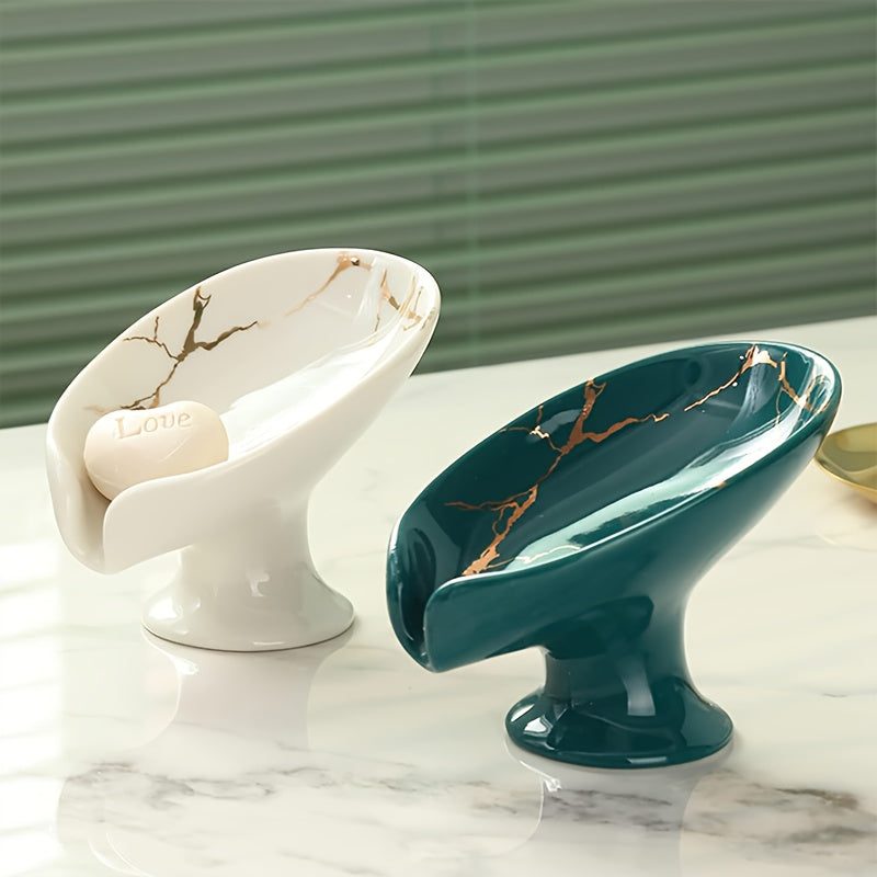 Elegant Marble-Patterned Soap Dish