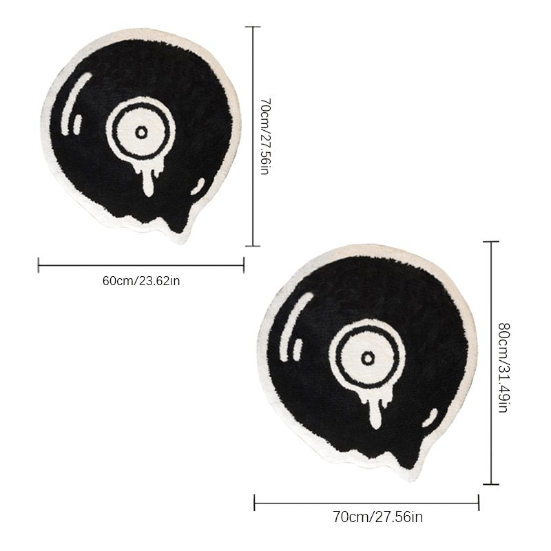 Plush Vinyl Record Design Area Rug