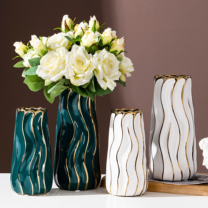 Elegant Modern Vase With Gold Accent