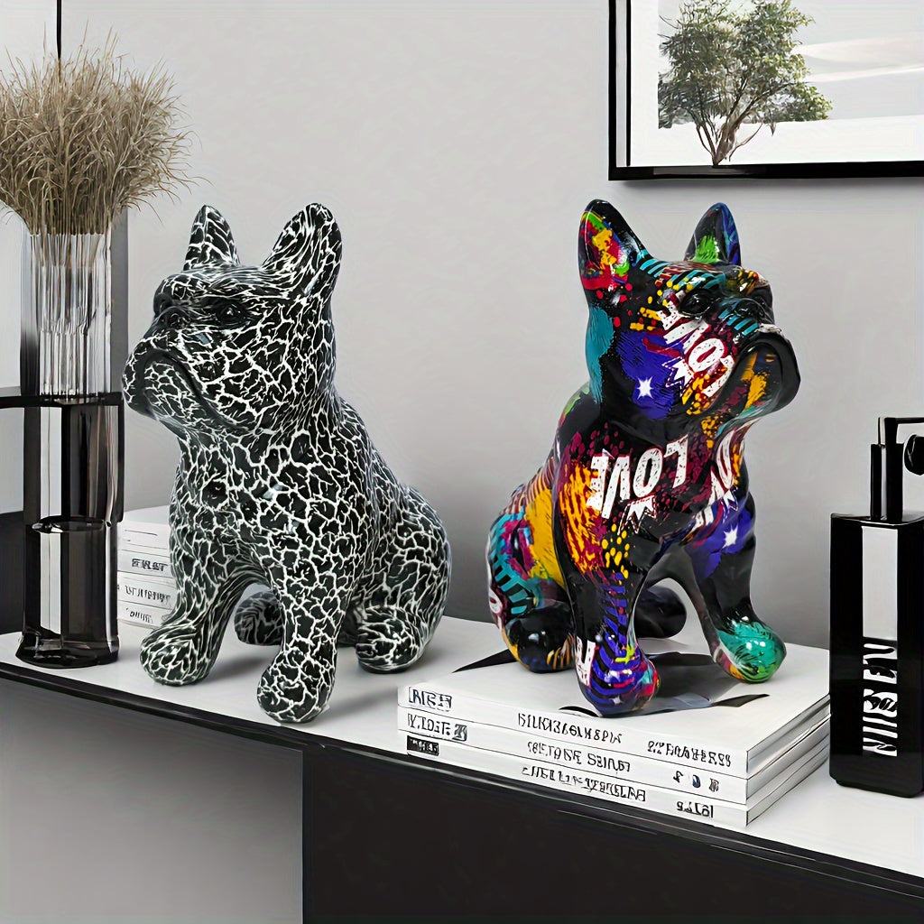 Modern Bulldog Graffiti Sculpture