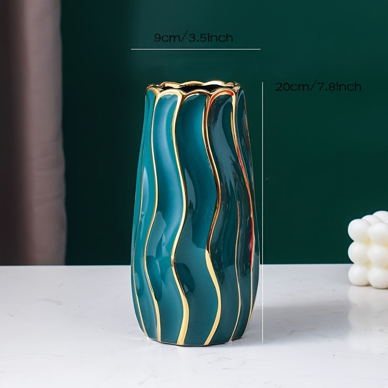 Elegant Modern Vase With Gold Accent