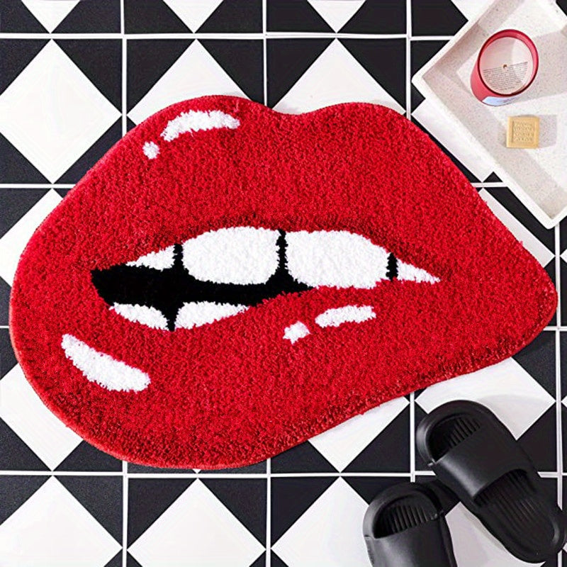 Plush Lips Bathroom Rug