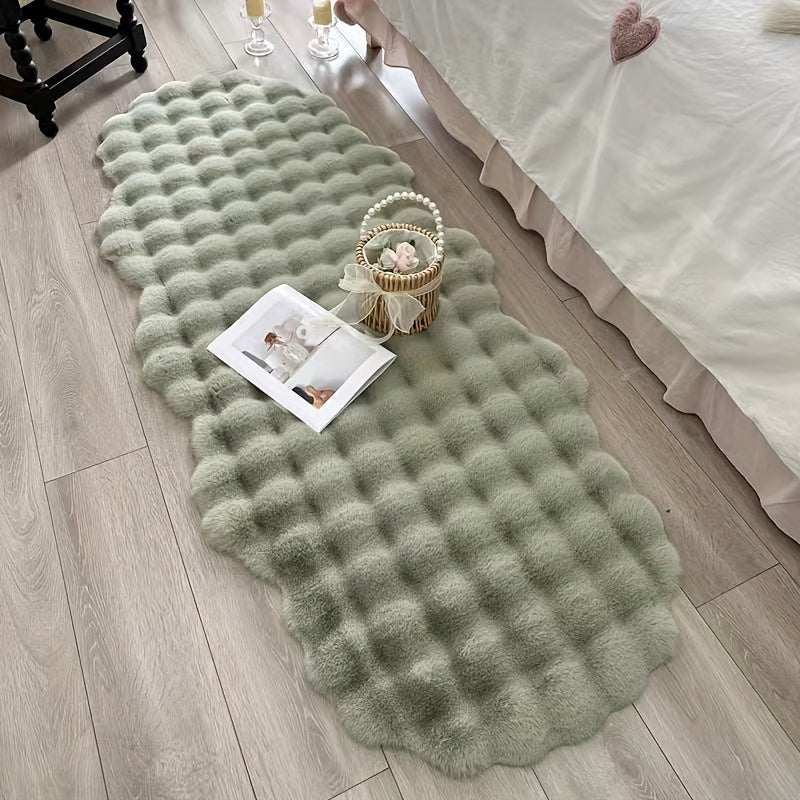 Wave Pattern Soft Faux Fur Rug