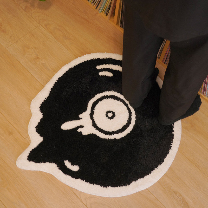 Plush Vinyl Record Design Area Rug