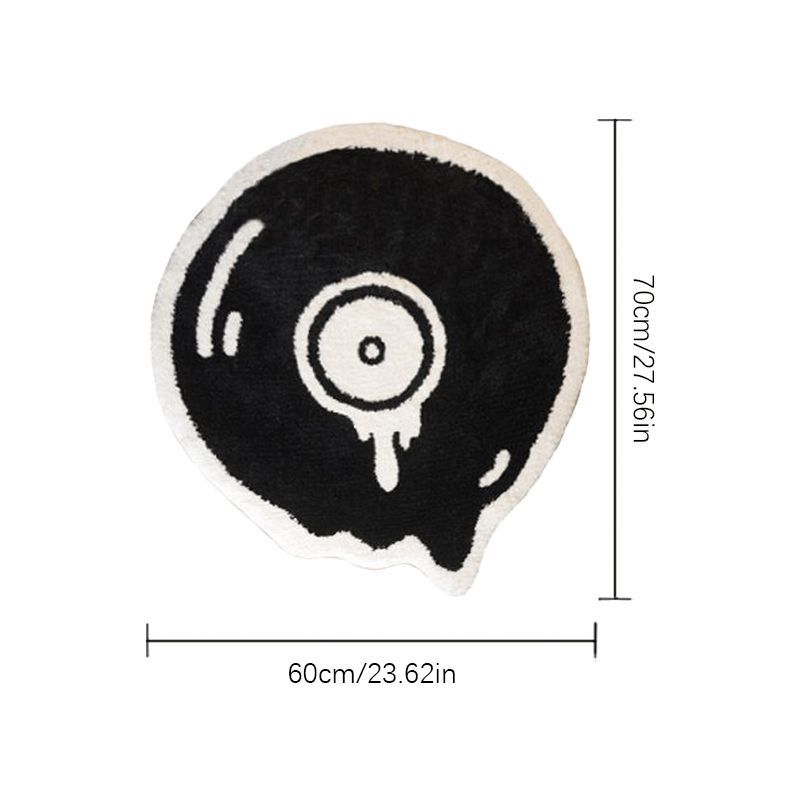 Plush Vinyl Record Design Area Rug