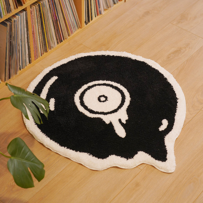 Plush Vinyl Record Design Area Rug