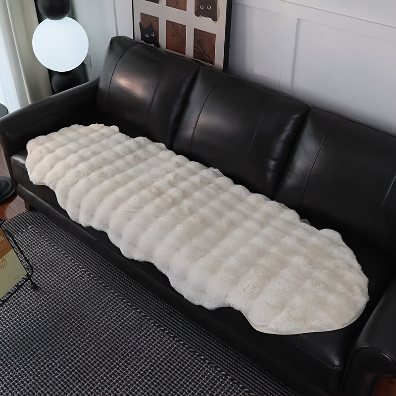 Wave Pattern Soft Faux Fur Rug