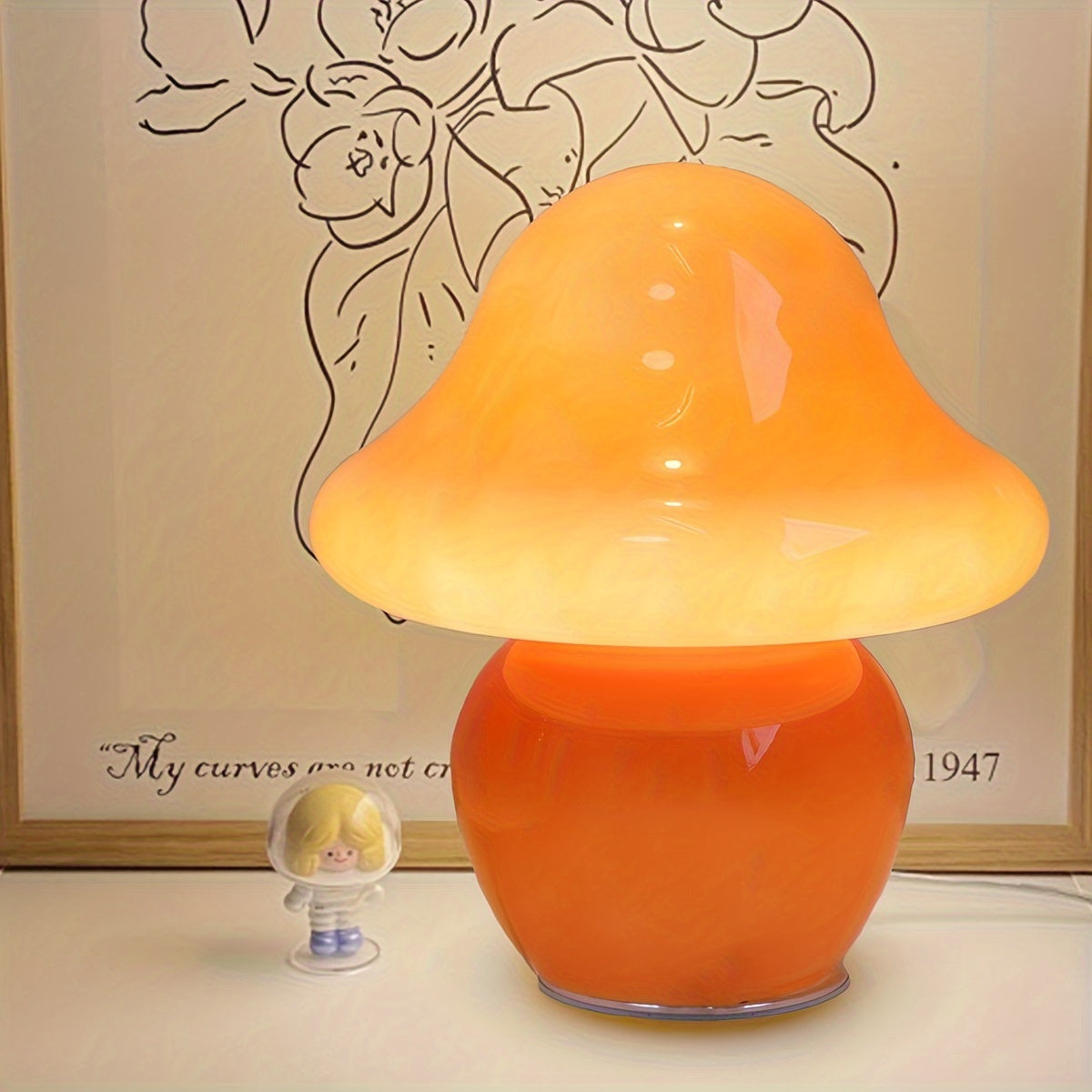 Modern Glass Mushroom Lamp