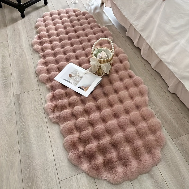 Wave Pattern Soft Faux Fur Rug