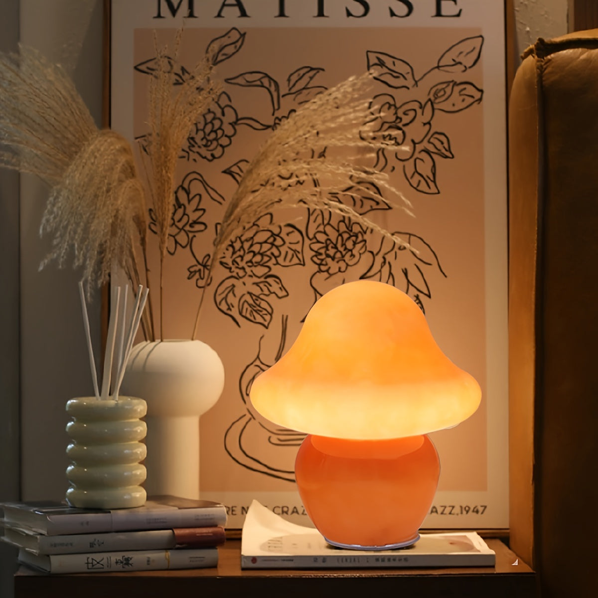 Modern Glass Mushroom Lamp