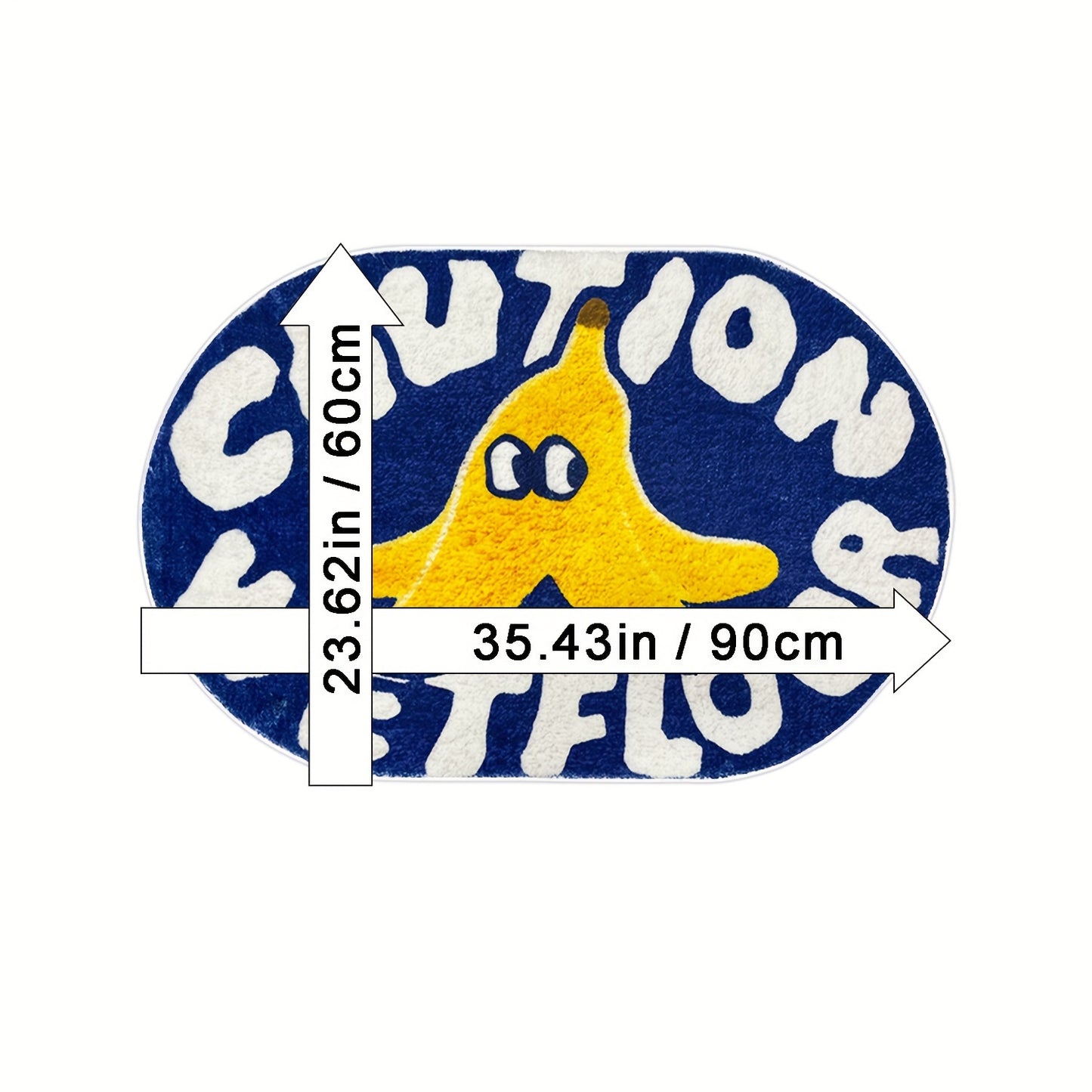 Modern Caution Bath Rug