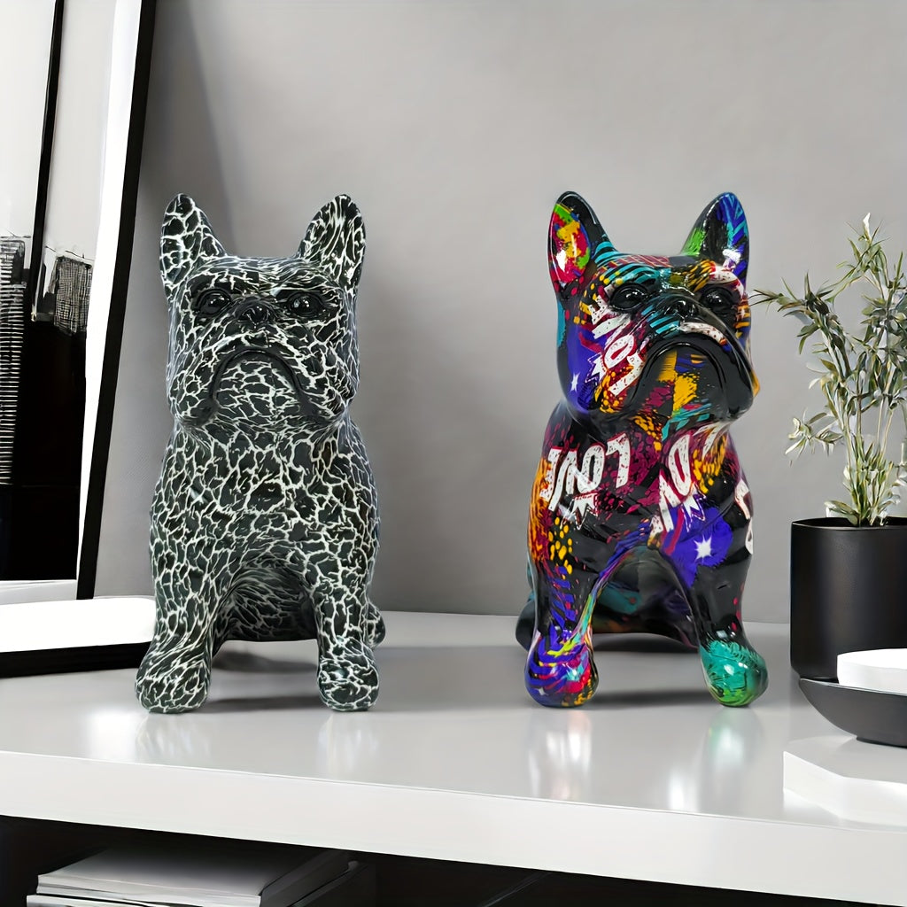 Modern Bulldog Graffiti Sculpture