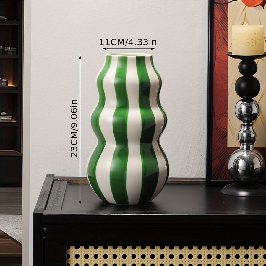 Modern Striped Ceramic Vase