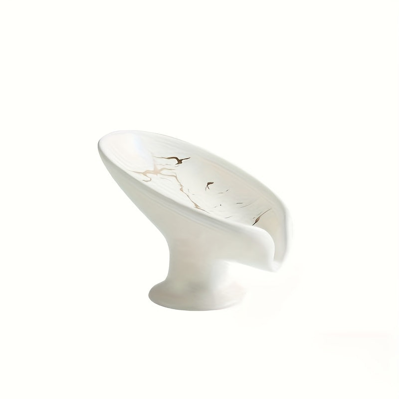 Elegant Marble-Patterned Soap Dish