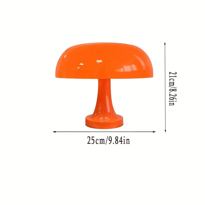 Modern Bright Orange Mushroom Table Lamp