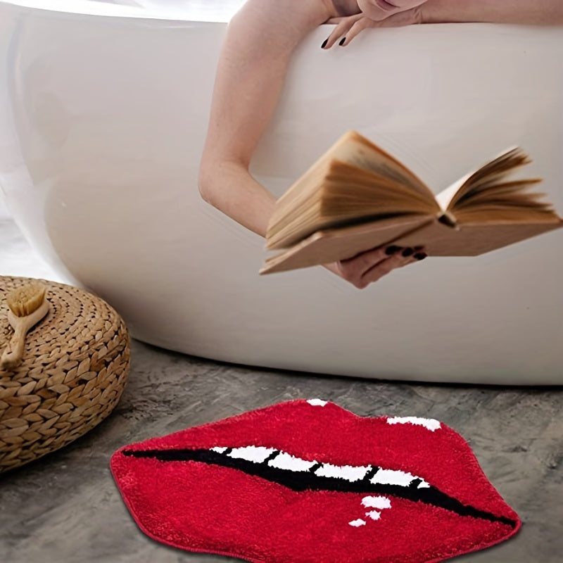 Plush Lips Bathroom Rug