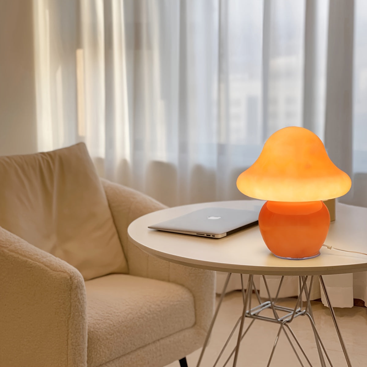 Modern Glass Mushroom Lamp