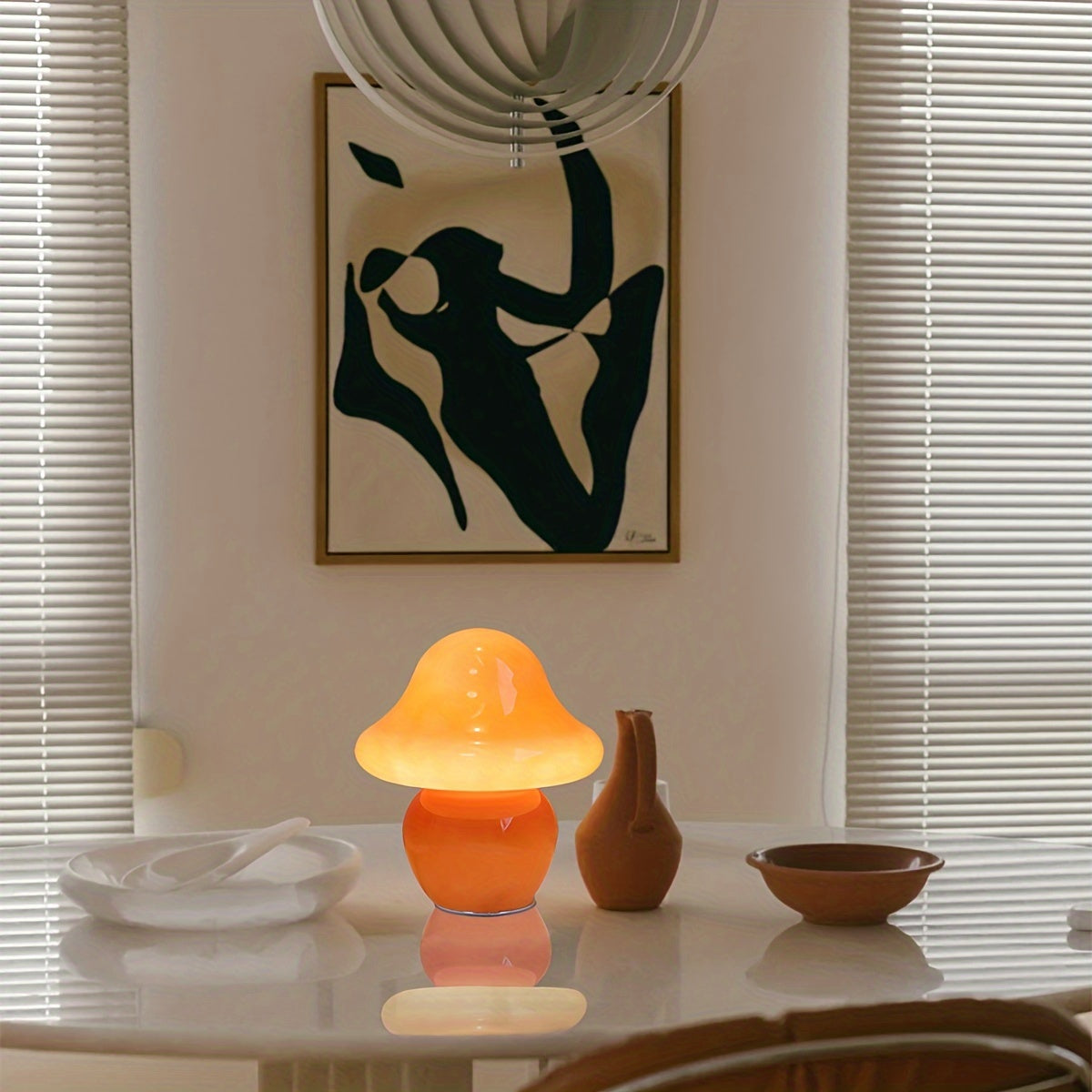 Modern Glass Mushroom Lamp