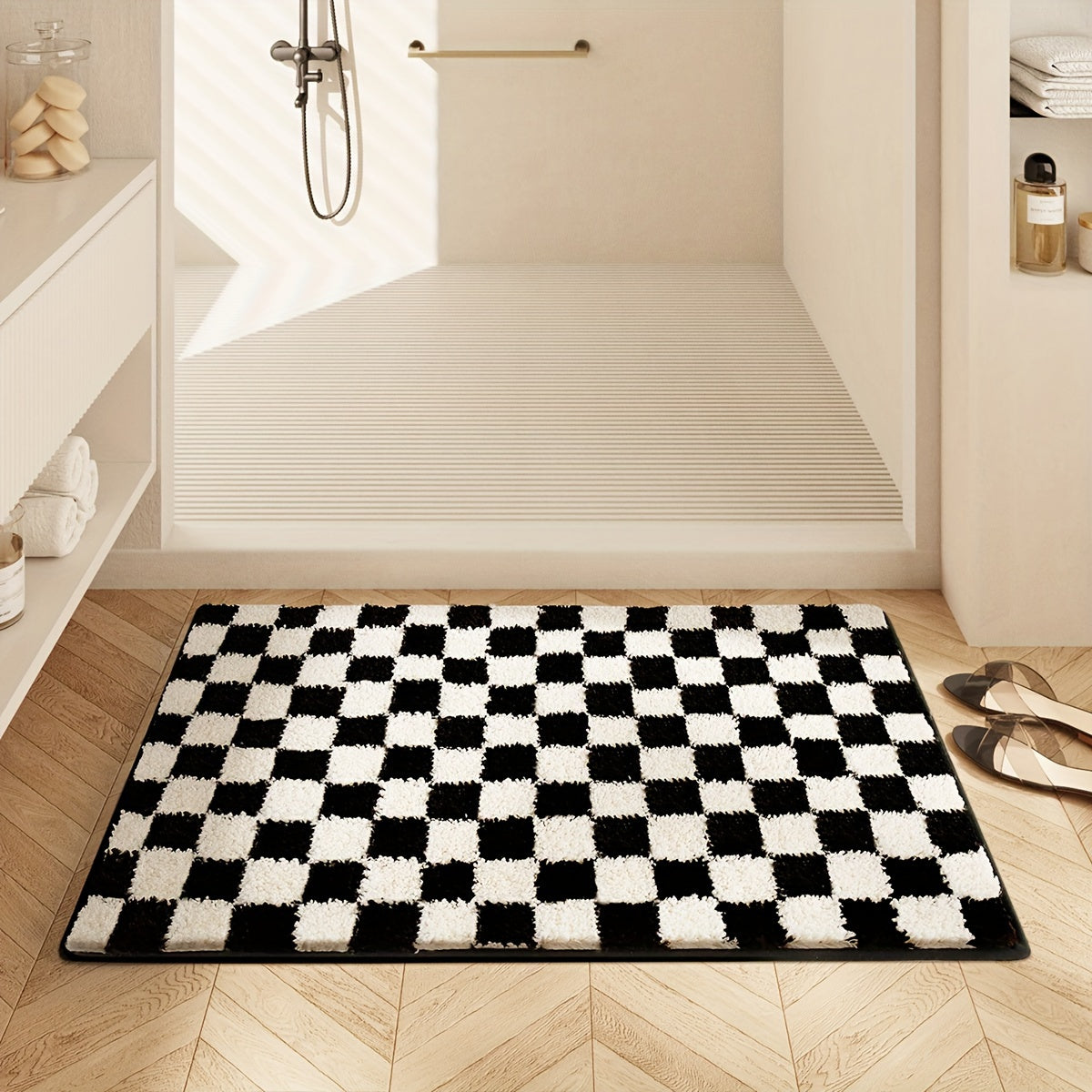 Unique Checkered Bath Rug