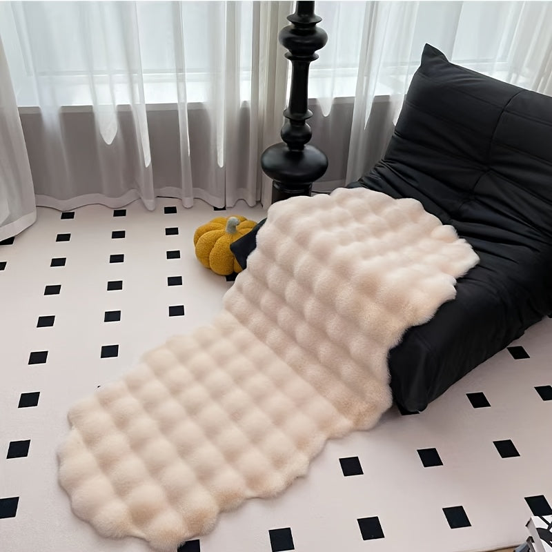 Wave Pattern Soft Faux Fur Rug