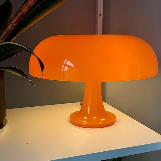 Modern Bright Orange Mushroom Table Lamp