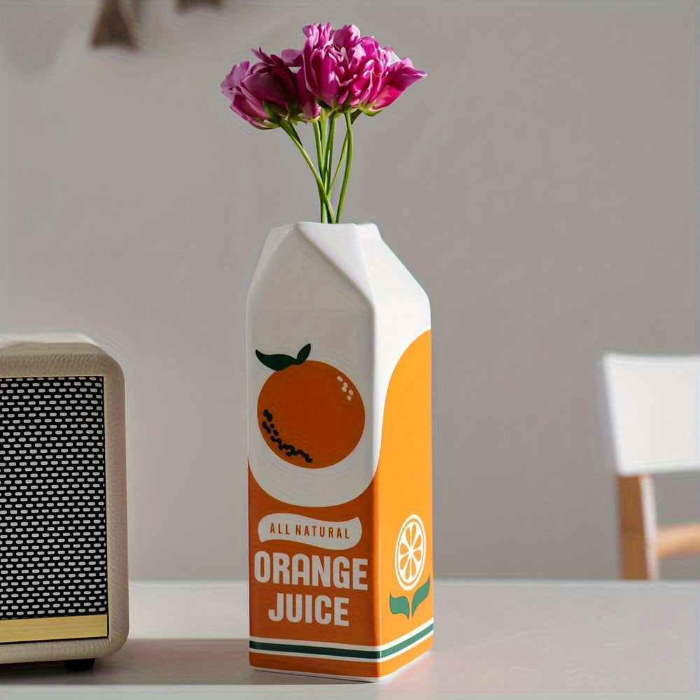 Ceramic Orange Carton Vase