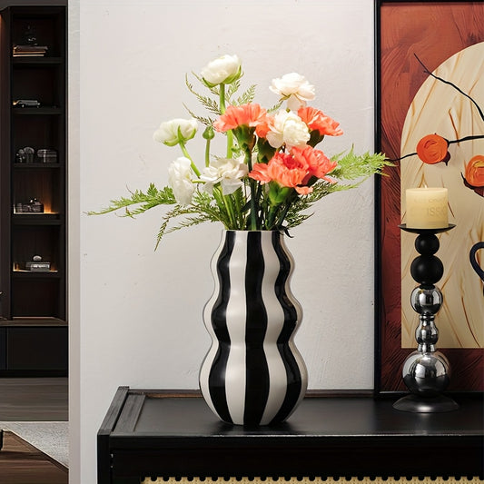 Modern Striped Ceramic Vase