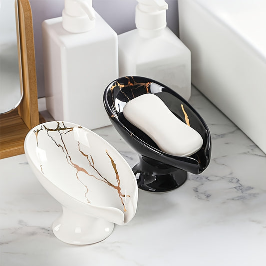 Elegant Marble-Patterned Soap Dish