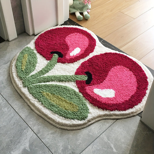 Modern Cherry Fruit Pattern Rug
